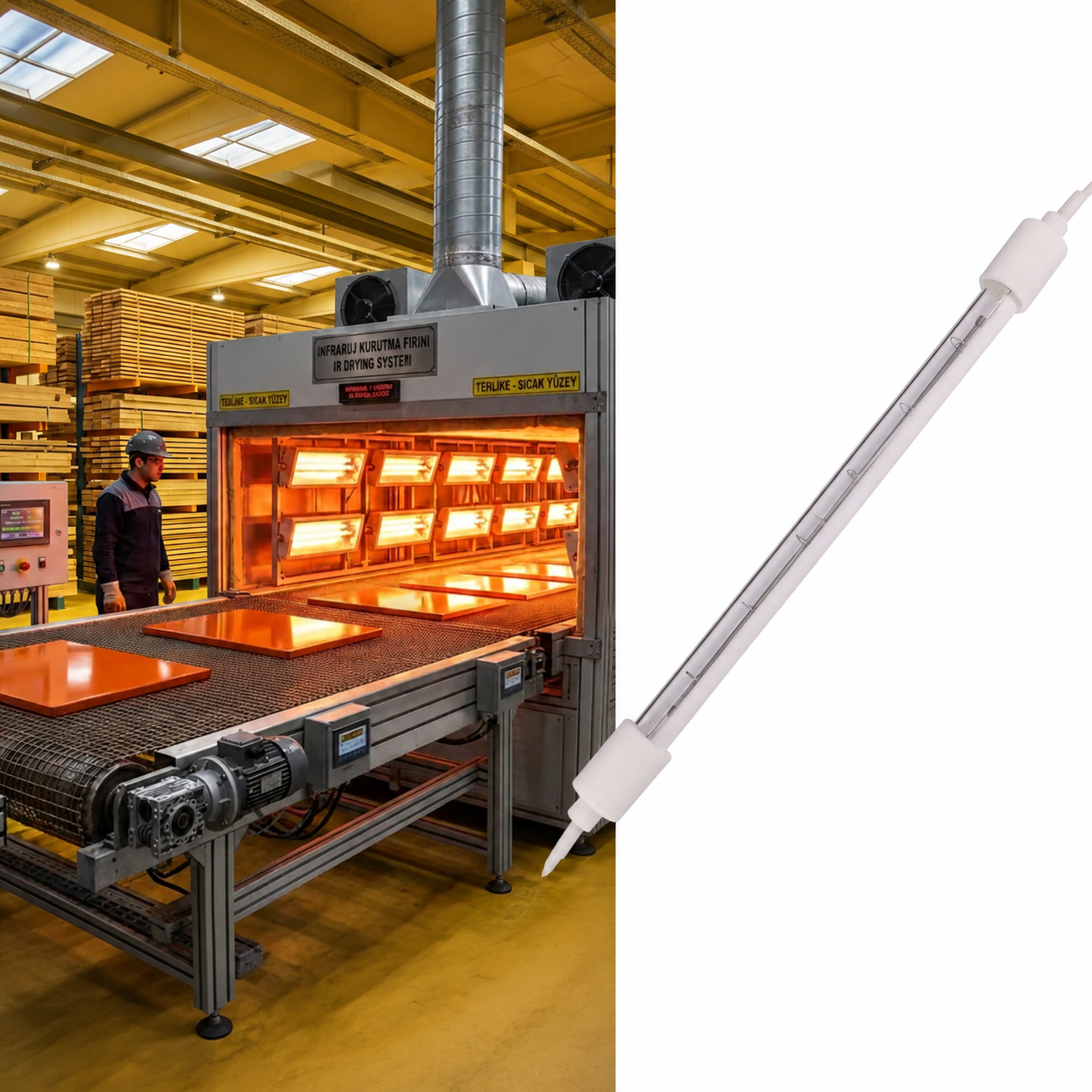 Evaluating Domestic Infrared Heating Lamps as Drop in Replacements for High End Wood Drying Machinery
